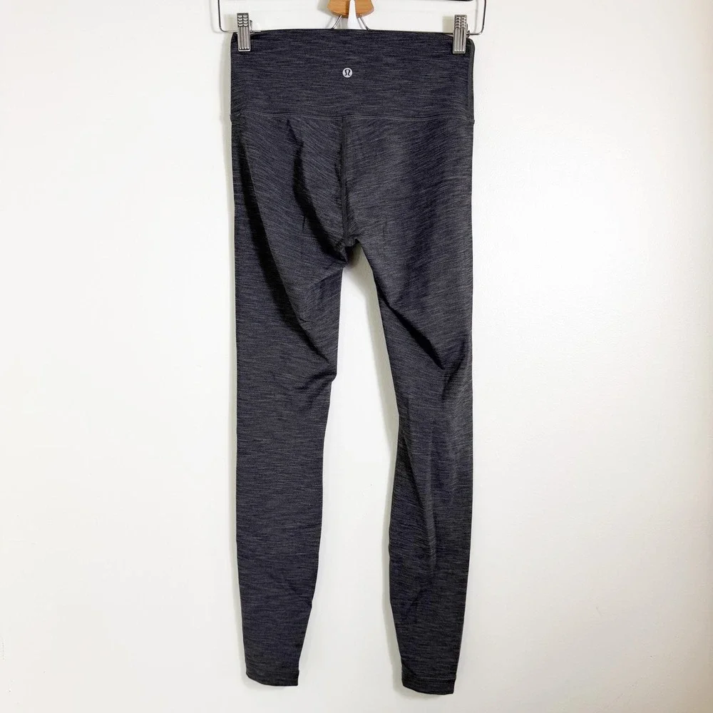 Lululemon Leggings Women 6 Grey Space Dye High Rise Full Length Yoga Pants